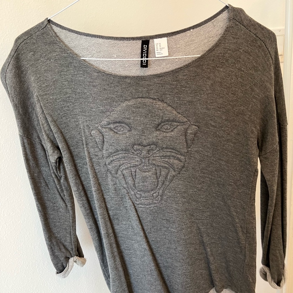 Gray edgy sweater